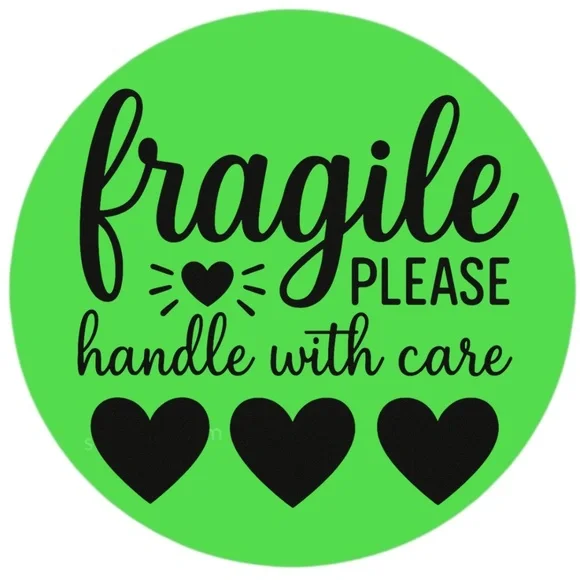 Fragile Handle With Care Stickers – 2" Round Labels – 100 PCS – 15 Color Options - Picture 11 of 15